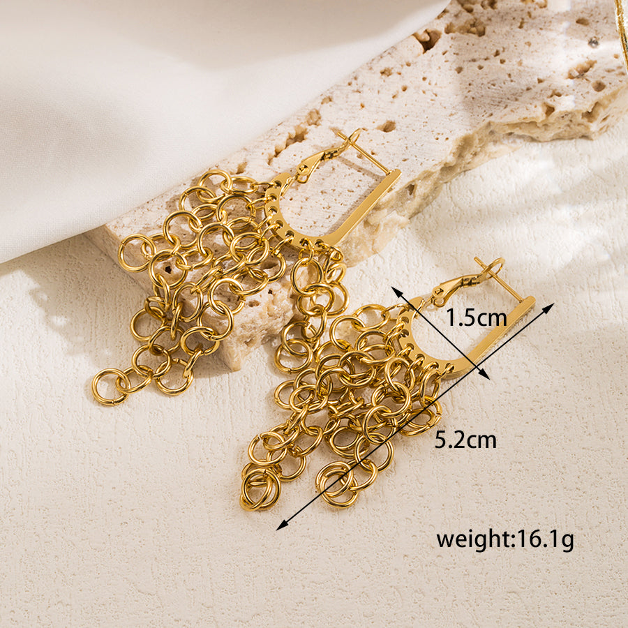 1 Pair Elegant Formal Irregular Solid Color Irregular Plating Stainless Steel 18k Gold Plated Drop Earrings