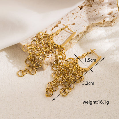 1 Pair Elegant Formal Irregular Solid Color Irregular Plating Stainless Steel 18k Gold Plated Drop Earrings