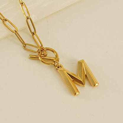 Fashion Letter Titanium Steel Plating Pendant Necklace 1 Piece