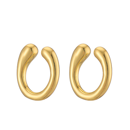 1 Pair Casual Elegant Vintage Style C Shape Plating Copper 18k Gold Plated Ear Cuffs