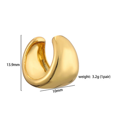 1 Pair Casual Elegant Vintage Style C Shape Plating Copper 18k Gold Plated Ear Cuffs