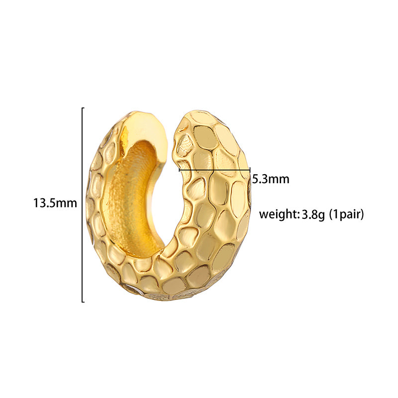 1 Pair Casual Elegant Vintage Style C Shape Plating Copper 18k Gold Plated Ear Cuffs