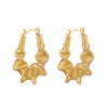 1 Pair Casual Vintage Style Modern Style C Shape Plaid Plating Pleated Copper 18k Gold Plated Ear Studs