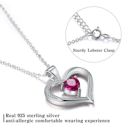 Elegant Heart Shape Sterling Silver Plating Inlay Zircon Pendant Necklace