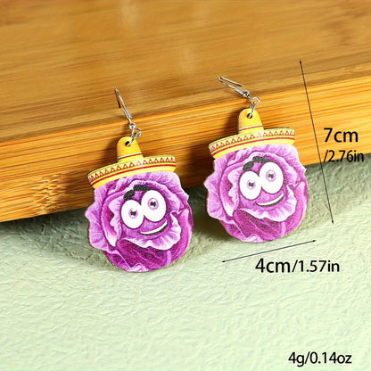 1 Pair Cartoon Style Cute Funny Corn Grape Wood Drop Earrings