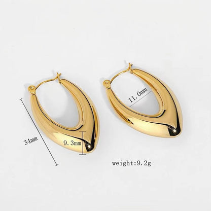 1 Pair Vacation Solid Color Plating Stainless Steel 18k Gold Plated Earrings