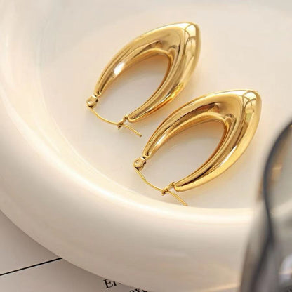 1 Pair Vacation Solid Color Plating Stainless Steel 18k Gold Plated Earrings