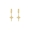 1 Pair Simple Style Cross Plating Copper Gold Plated Drop Earrings