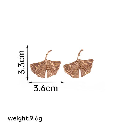 1 Pair Simple Style Ginkgo Leaf Plating Copper 18k Gold Plated Ear Studs