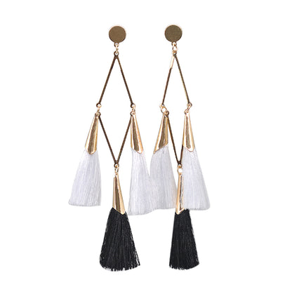 1 Pair Elegant Modern Style Simple Style Geometric Alloy Cotton Gold Plated Drop Earrings