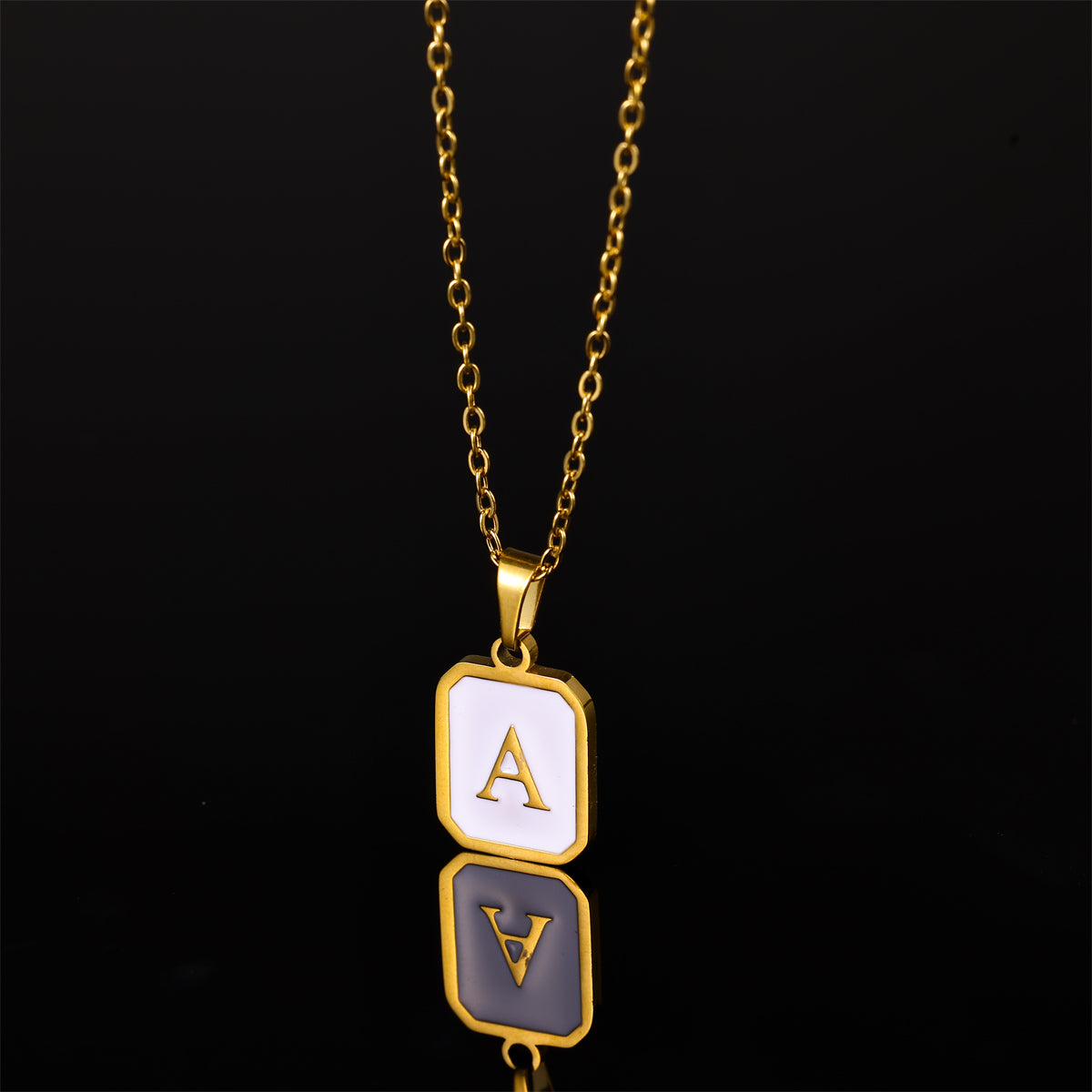 Wholesale Casual Simple Style Artistic Letter Stainless Steel Plating 18k Gold Plated Pendant Necklace