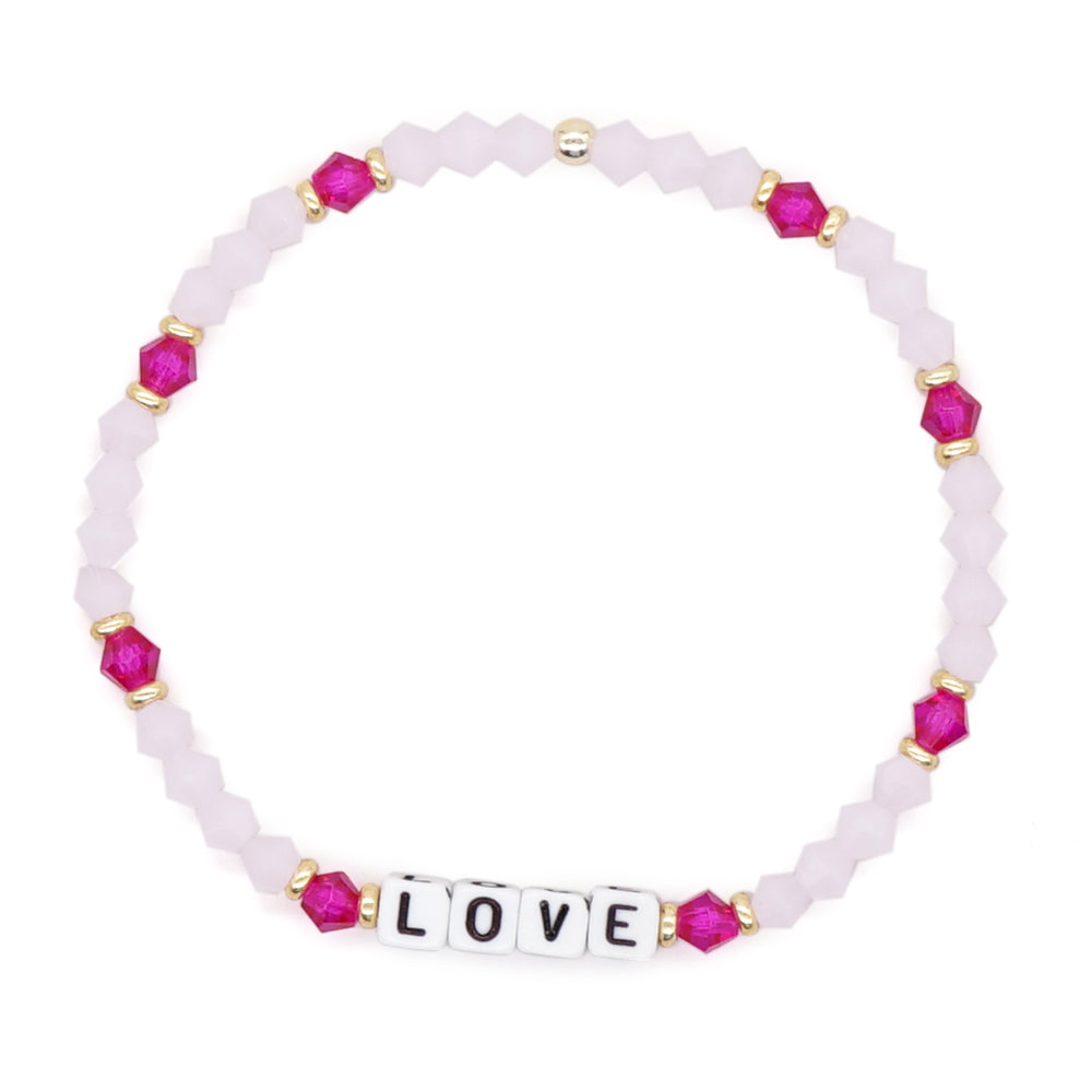 Casual Classic Style Shiny Letter Arylic Artificial Crystal Beaded Women's Bracelets