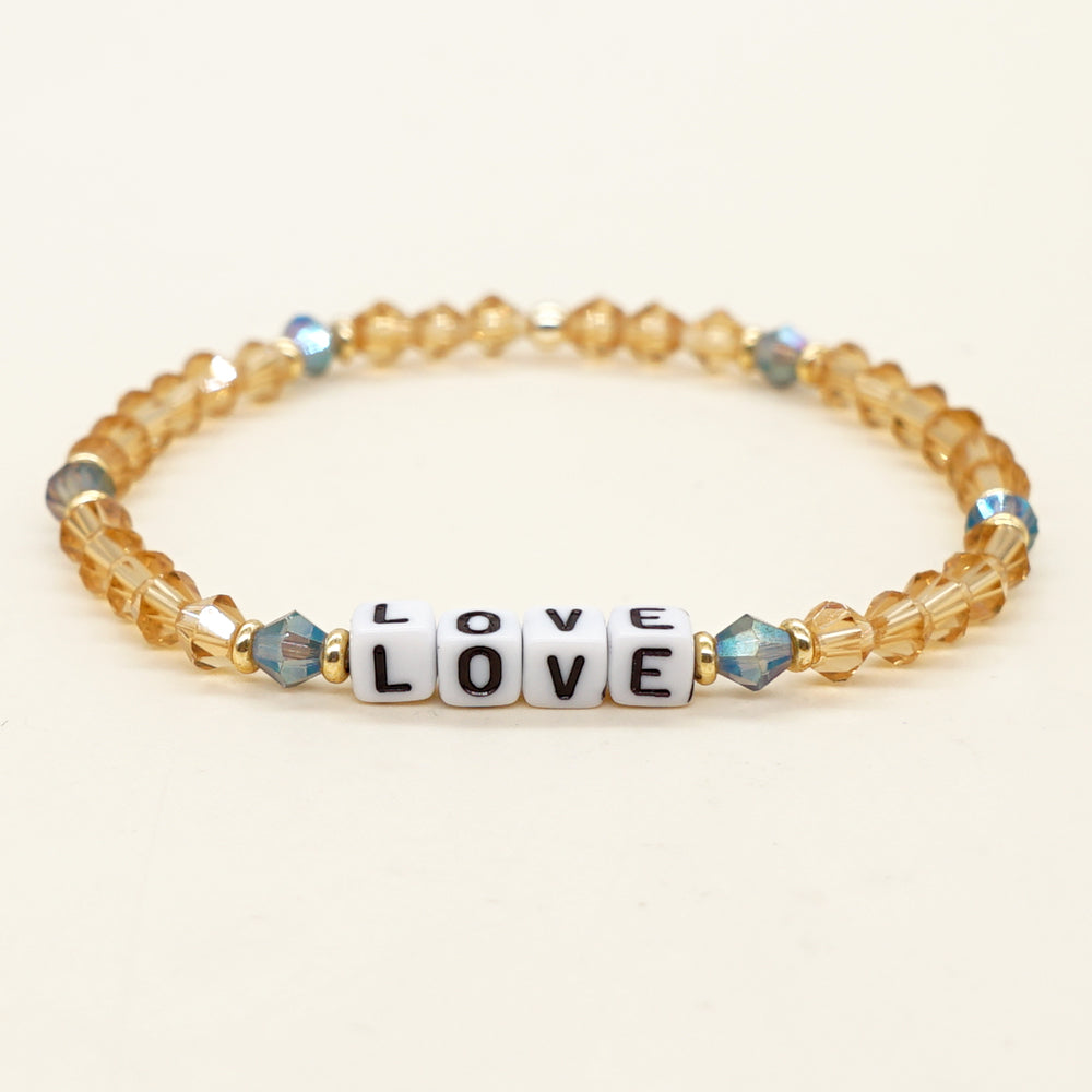 Casual Classic Style Shiny Letter Arylic Artificial Crystal Beaded Women's Bracelets