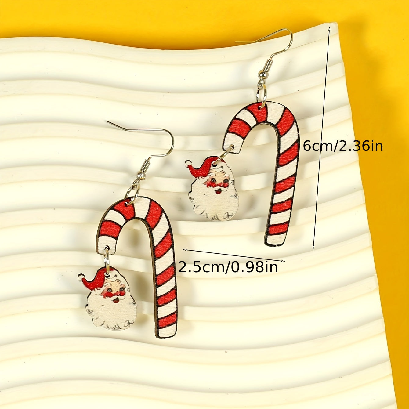 1 Pair Cartoon Style Christmas Santa Claus Gingerbread Wood Drop Earrings