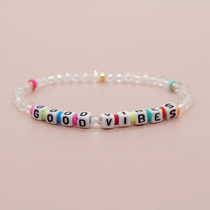 Simple Style Classic Style Letter Arylic Artificial Crystal Wholesale Drawstring Bracelets