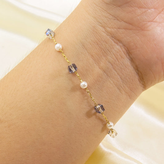 Sweet Square Artificial Crystal Beaded Women's Bracelets