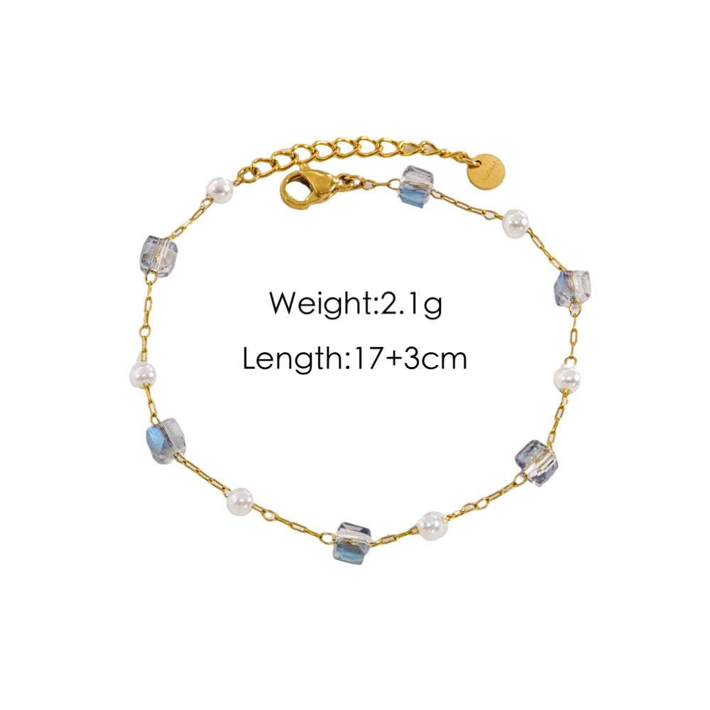 Sweet Square Artificial Crystal Beaded Women's Bracelets