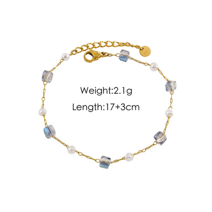 Sweet Square Artificial Crystal Beaded Women's Bracelets