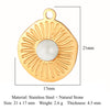 Retro Oval Titanium Steel Plating Inlay Natural Stone Charms