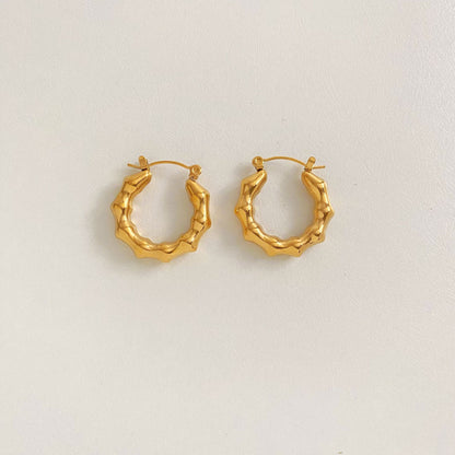 1 Pair Simple Style Classic Style Solid Color Plating Stainless Steel Gold Plated Earrings