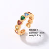 Vintage Style Heart Shape Copper Plating Inlay Zircon White Gold Plated Gold Plated Open Rings