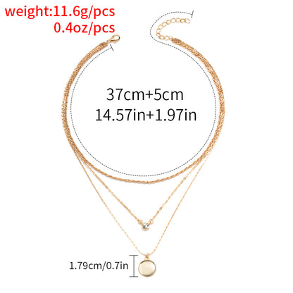 Simple Style Round Alloy Women's Three Layer Necklace