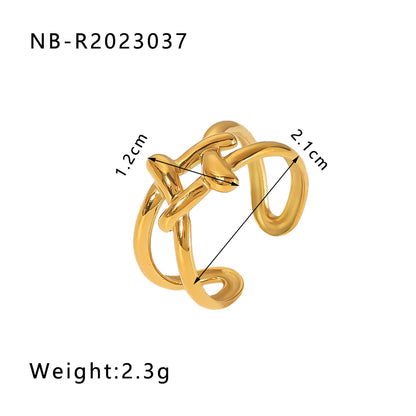 Ig Style Basic Simple Style Four Leaf Clover Heart Shape Flower Stainless Steel Plating 18k Gold Plated Open Rings