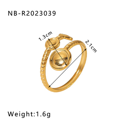 Ig Style Basic Simple Style Four Leaf Clover Heart Shape Flower Stainless Steel Plating 18k Gold Plated Open Rings