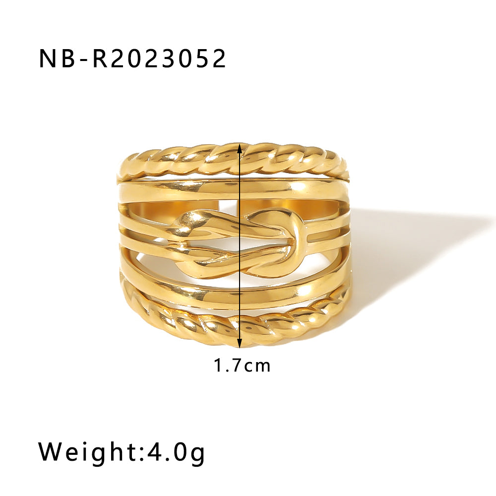 Ig Style Basic Simple Style Tree Symbol Lingge Stainless Steel Plating 18k Gold Plated Open Rings