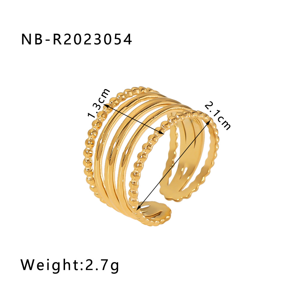 Ig Style Basic Simple Style Tree Symbol Lingge Stainless Steel Plating 18k Gold Plated Open Rings