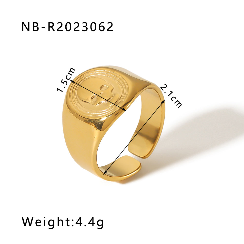 Ig Style Basic Simple Style Tree Symbol Lingge Stainless Steel Plating 18k Gold Plated Open Rings