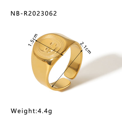 Ig Style Basic Simple Style Tree Symbol Lingge Stainless Steel Plating 18k Gold Plated Open Rings