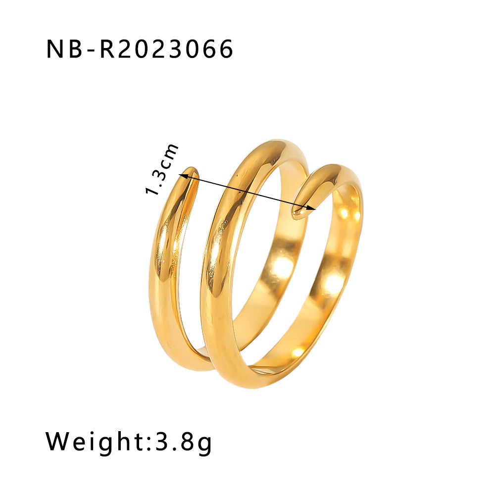 Ig Style Basic Simple Style Tree Symbol Lingge Stainless Steel Plating 18k Gold Plated Open Rings