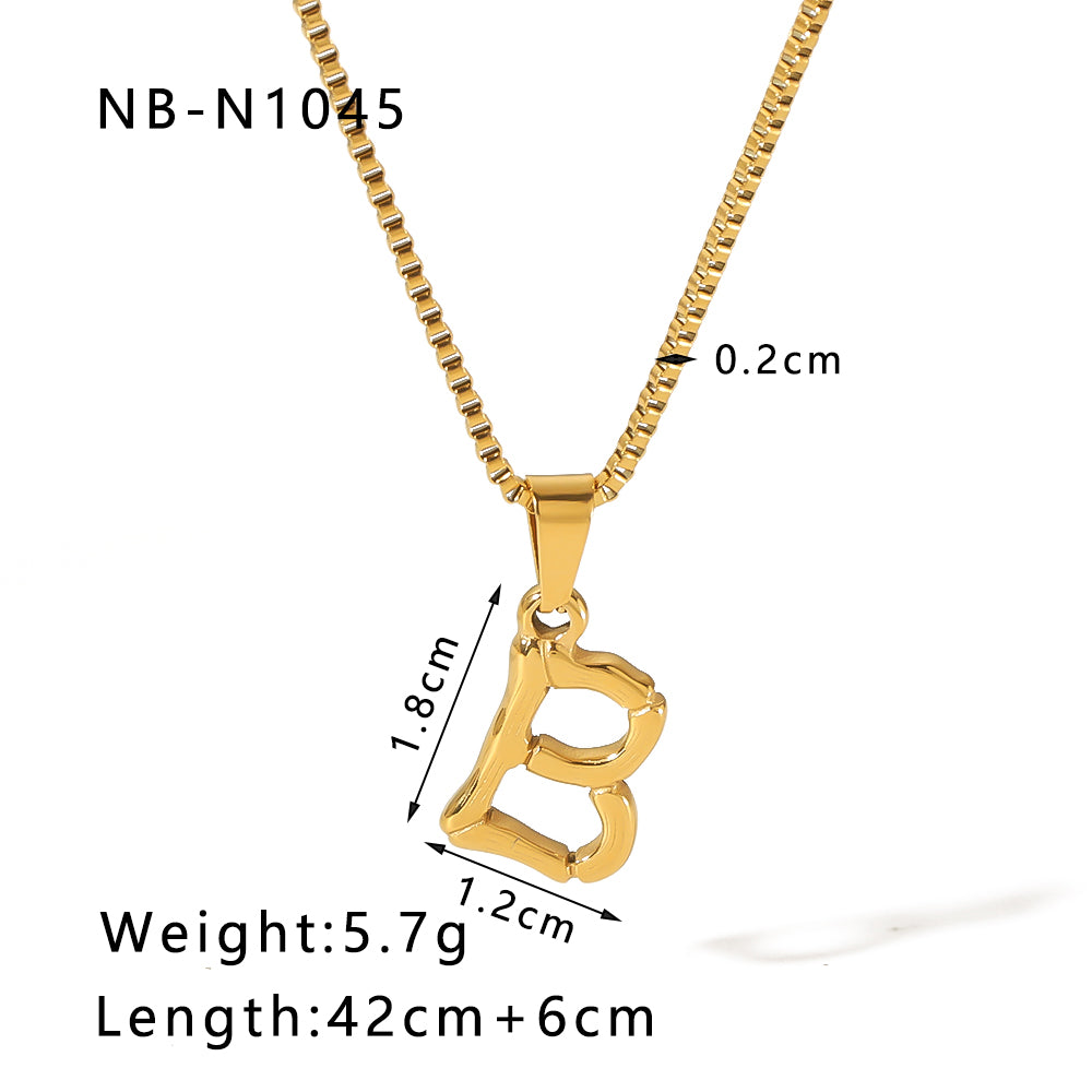 Wholesale Modern Style Simple Style Letter Stainless Steel Plating 18k Gold Plated Pendant Necklace