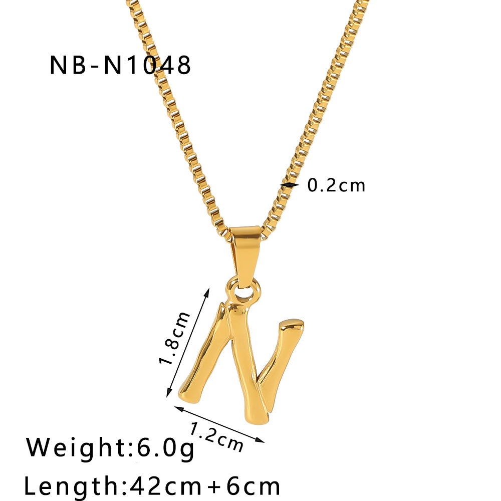 Wholesale Modern Style Simple Style Letter Stainless Steel Plating 18k Gold Plated Pendant Necklace