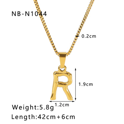 Wholesale Modern Style Simple Style Letter Stainless Steel Plating 18k Gold Plated Pendant Necklace