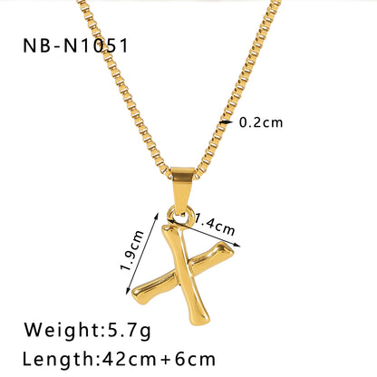 Wholesale Modern Style Simple Style Letter Stainless Steel Plating 18k Gold Plated Pendant Necklace