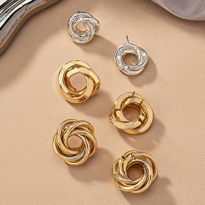 1 Pair Ig Style Simple Style Geometric Circle Plating Ferroalloy 14k Gold Plated 18k Gold Plated Ear Studs