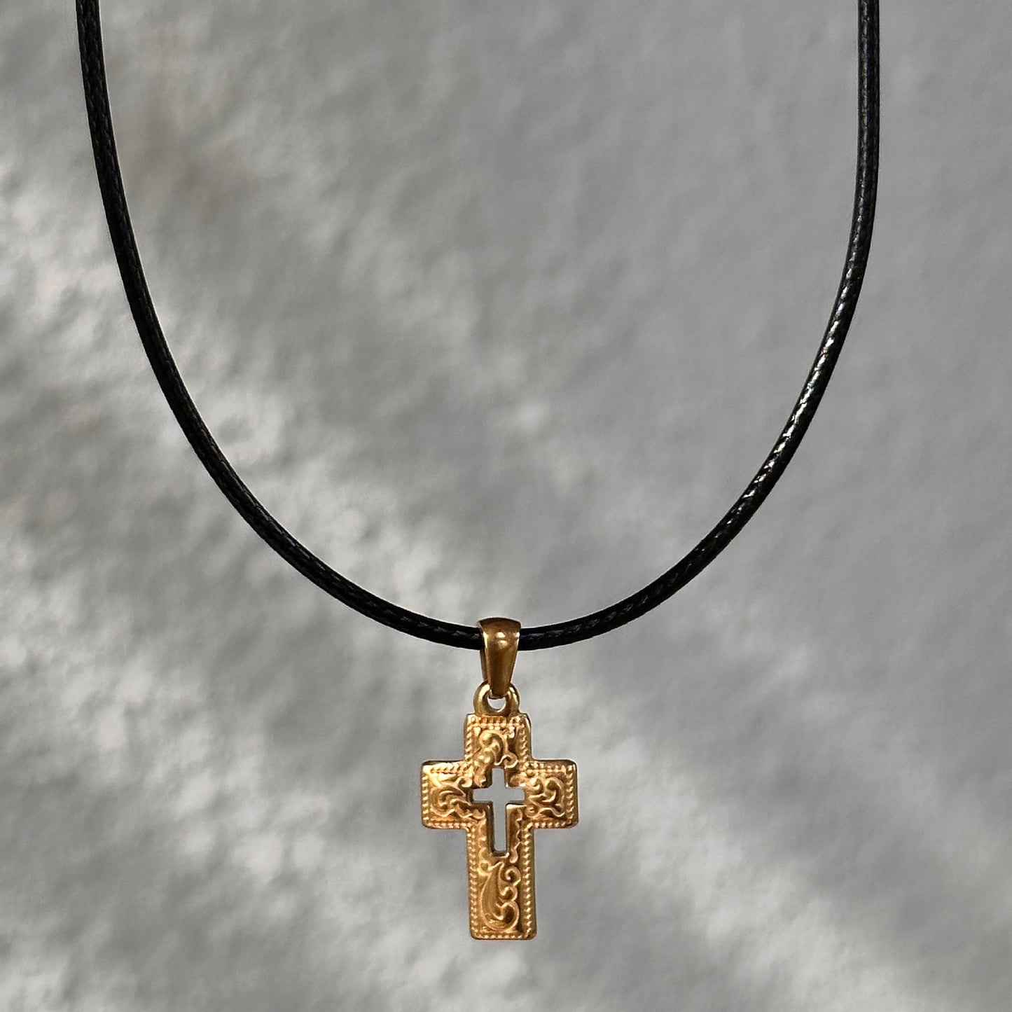 Retro Cross Titanium Steel Plating Pendant Necklace