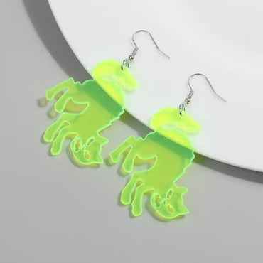 1 Pair Simple Style Solid Color Patchwork Arylic Drop Earrings