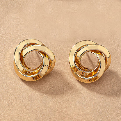 1 Pair Ig Style Simple Style Geometric Circle Plating Ferroalloy 14k Gold Plated 18k Gold Plated Ear Studs