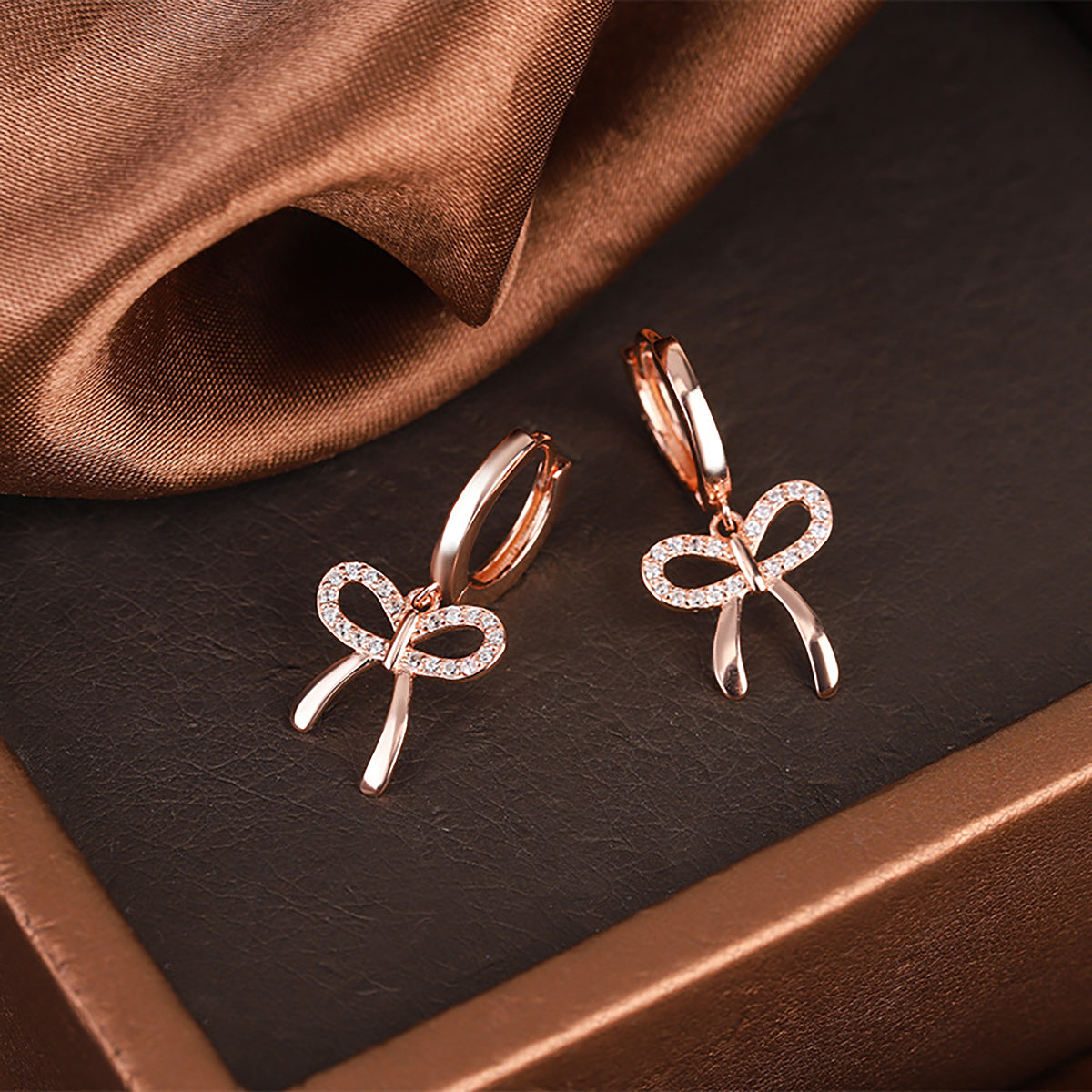 1 Pair Elegant Simple Style Butterfly Inlay Sterling Silver Zircon Drop Earrings