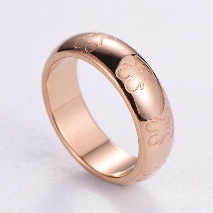 Casual Solid Color Stainless Steel Plating 18k Gold Plated Rose Gold Plated Rings