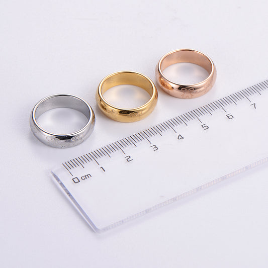 Casual Solid Color Stainless Steel Plating 18k Gold Plated Rose Gold Plated Rings