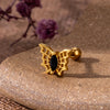 1 Piece Vintage Style Spider Butterfly Skull Plating Inlay Stainless Steel Zircon 18k Gold Plated Ear Studs