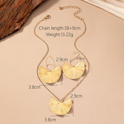 Retro Romantic Leaf Ginkgo Leaf Alloy Ferroalloy Plating 14k Gold Plated Women's Earrings Necklace