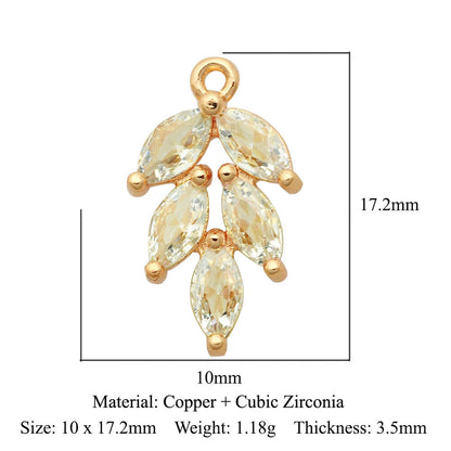 1 Piece Copper Zircon Plating Inlay Pendant