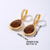 1 Pair Simple Style Water Droplets Plating Inlay Copper Crystal Glass Zircon Drop Earrings