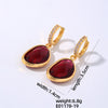 1 Pair Simple Style Water Droplets Plating Inlay Copper Crystal Glass Zircon Drop Earrings