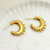 1 Pair Simple Style Solid Color Polishing Plating Stainless Steel Gold Plated Ear Studs